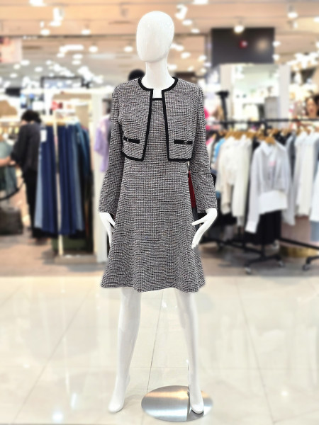 [행복한백화점][꼼빠니아]트위드 배색 자켓 원피스 CAEW9WOP030