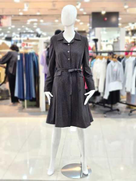 [행복한백화점][꼼빠니아]허리 벨티드 세미 A라인 원피스 CAEW0WOP100