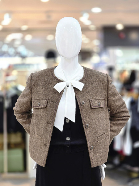 [행복한백화점][꼼빠니아]노카라 울 혼방 자켓 CAFW9WJK020