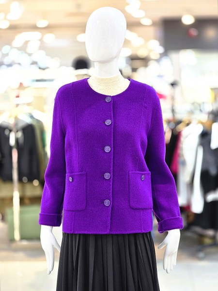 [행복한백화점][꼼빠니아]라운드넥 버튼 울 자켓 CAEW0WJK300