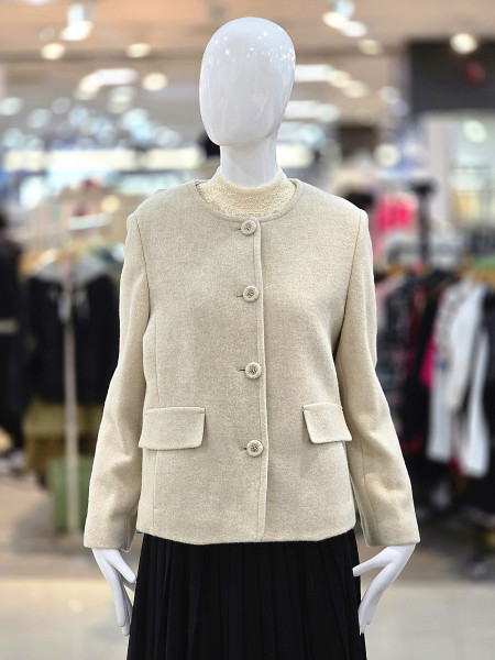 [행복한백화점][꼼빠니아]라운드넥 버튼 울 자켓  CAEW0WJK100