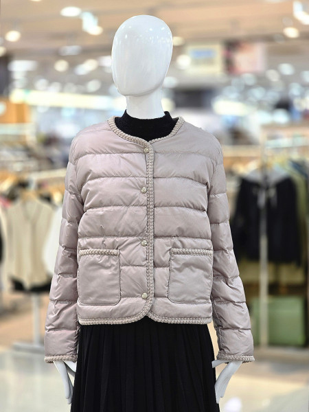 [행복한백화점][꼼빠니아]라운드넥 퀼팅 패딩 덕다운 자켓 CAEW0WIH400