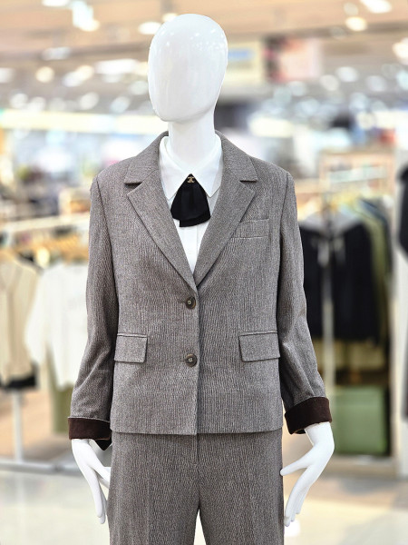 [행복한백화점][꼼빠니아]간절기 소매배색 테일러드 자켓 CAEW0WTJ100