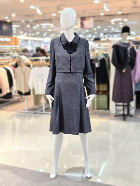 [행복한백화점][꼼빠니아]리본 포인트 자켓 원피스 CAFW9WOP010