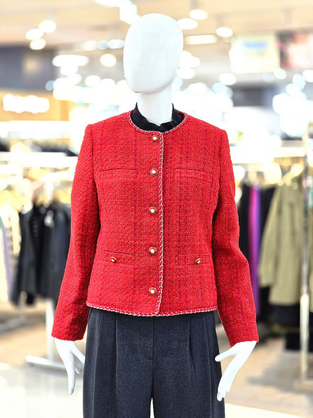 [행복한백화점][꼼빠니아]트위드 포켓 자켓 CAFW0WJK100