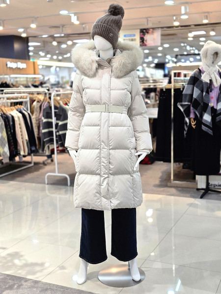 [행복한백화점][꼼빠니아]꼼빠니아 폭스퍼 덕다운 롱패딩  CAFW1WIH120