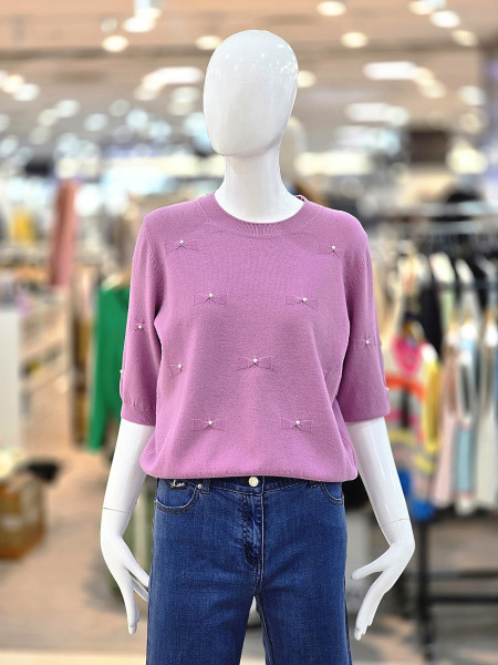 [행복한백화점][소고트리아나]꼼빠니아 리본 포인트 5부 니트  CAGU3-WSL820 