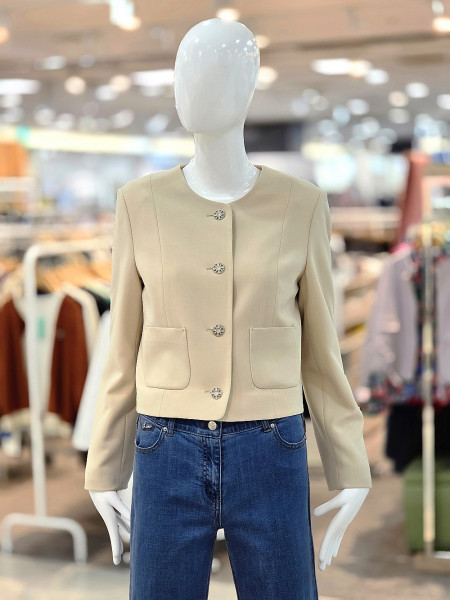 [행복한백화점][꼼빠니아]노카라 버튼 포인트 크롭 자켓 CAFU3-WWJ010