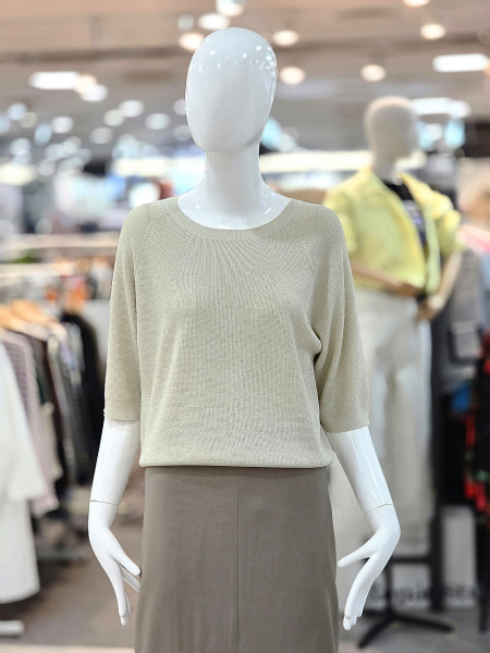 [행복한백화점][꼼빠니아]베이직 라운드 5부 니트 CAGU4-WSL120