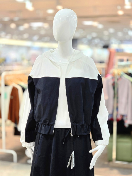 [행복한백화점][꼼빠니아]후드 배색 스트링 숏 간절기 자켓 CAGU3-WGJ400