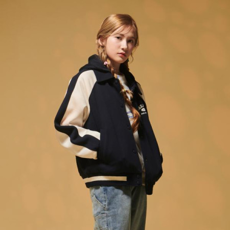 [행복한백화점][에꼴리에]후드탈착 카라 바시티점퍼 25A0151