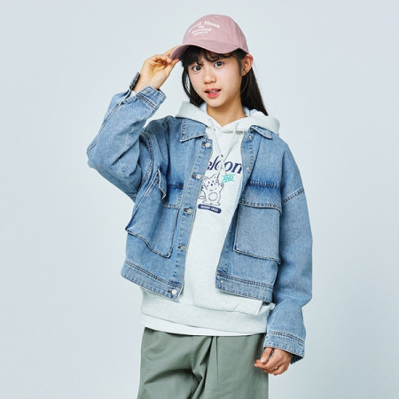 [행복한백화점][소이]아웃포켓크롭블루진자켓 25S1552