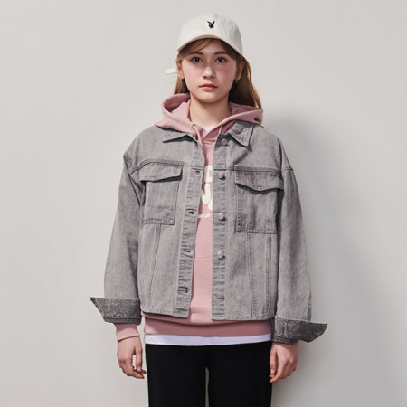 [행복한백화점][에꼴리에]스톤 그레이 데님셔켓 25A1551