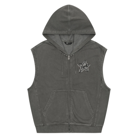 [행복한백화점][소이]차콜피그먼트후드조끼 25F5181