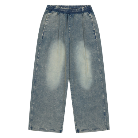 [행복한백화점][소이]인디고쮸리워싱와이드바지 26S5281