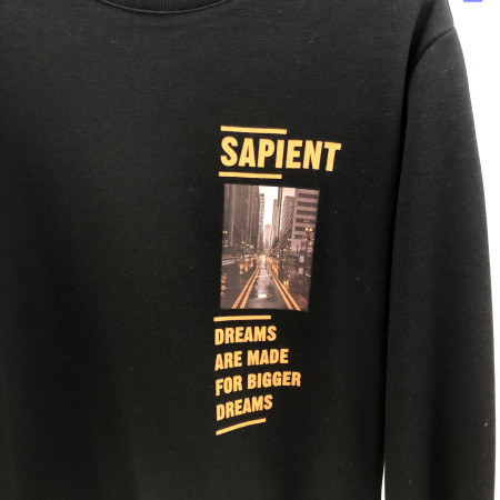 유니 스트릿 포토 밍크 맨투맨티(블랙) 19D1404