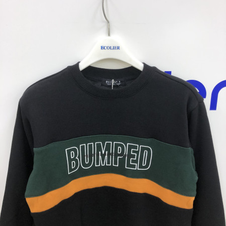 배색 절개 밍크 맨투맨티(블랙) 19D1410