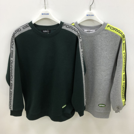 남아 따뜻한 기모안감 로고 트랙 맨투맨티(그레이) 19D1403