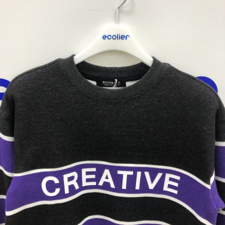 남아 따뜻한 기모안감 절개 배색 스트라이프 맨투맨(블랙) 19D1407