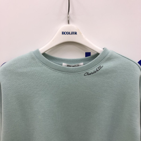 체크 배색 맨투맨티(민트) 18D1461