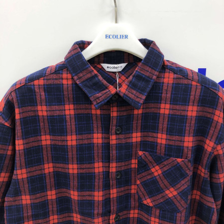 베이직 체크셔츠 (레드) 18D5301