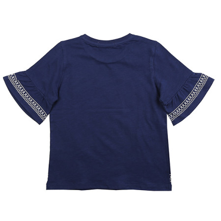 5부 에스닉 프린트 라운드 반팔 티셔츠 18B0453