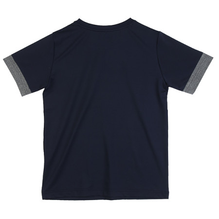 4부 기능성 쿨소재 소매 배색 라운드 반팔 티셔츠 18B0409