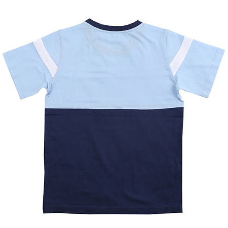 4부 트래블러 절개 배색 라운드 반팔 티셔츠 18B0401