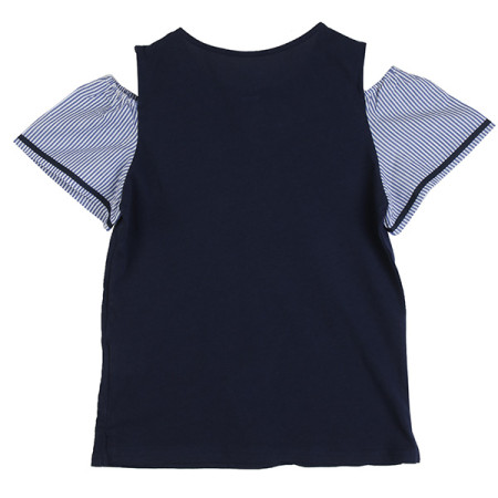 4부 어깨 트임 블라우스 반팔 티셔츠 18B1478