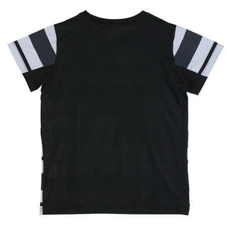 3부 쿨 소재 멀티 스트라이프 반팔 라운드 티셔츠 18B1417