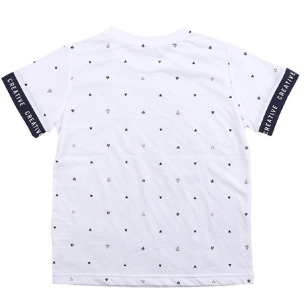 3부 마린 프린트 라운드 반팔 티셔츠 18B1419