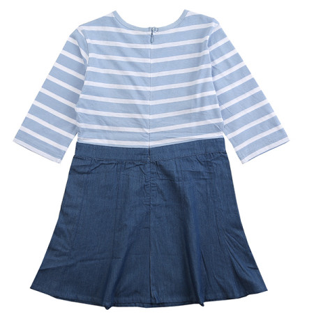 플레어 스트라이프 반팔 티셔츠 레이어드 원피스18B5854