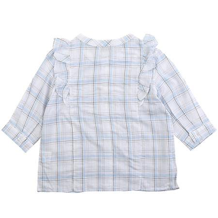 체크 레이스 7부 소매 블라우스18B5652