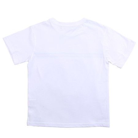 유니 4부 로고 테이핑 라운드 반팔 티셔츠 화이트 19B0407