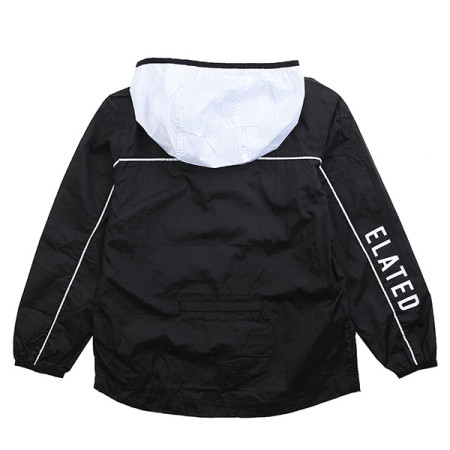 패커블 프린트 배색 후드 점퍼 19B1101