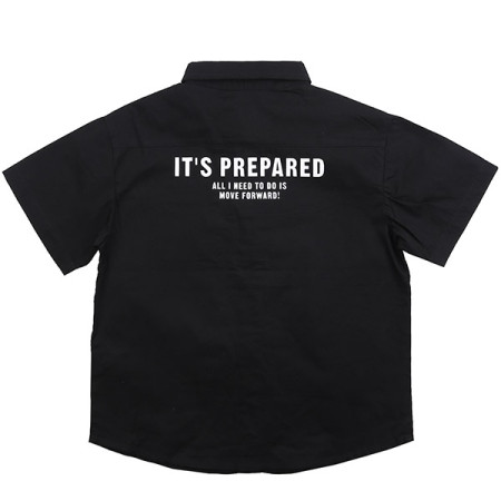 유니 캐쥬얼 블랙 반팔 셔츠 남방 19B5301