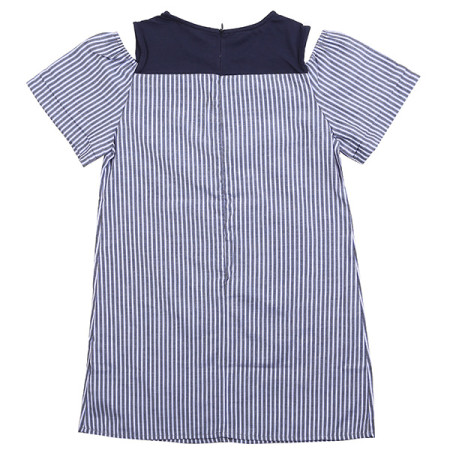 레이어드 어깨 트임 셔츠 미니 반팔 원피스19B1860