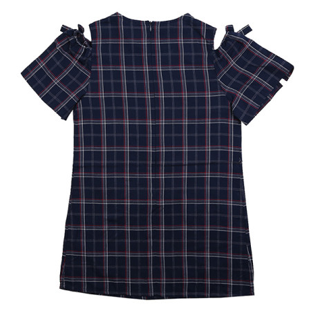 어깨트임 체크 원피스19B1864