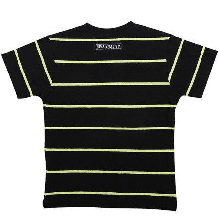 4부 팝 스트릿 스트라이프 라운드 반팔 티셔츠 19B1405