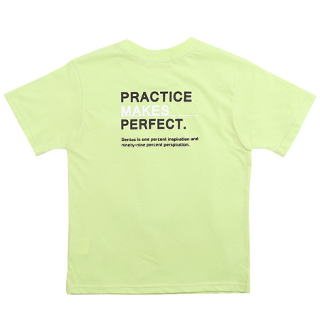 유니 4부 레터링 나염 라운드 반팔 티셔츠 그린 19B0409