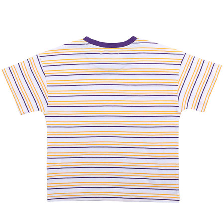 4부 레트로 스트라이프 라운드 반팔 티셔츠 19B1469