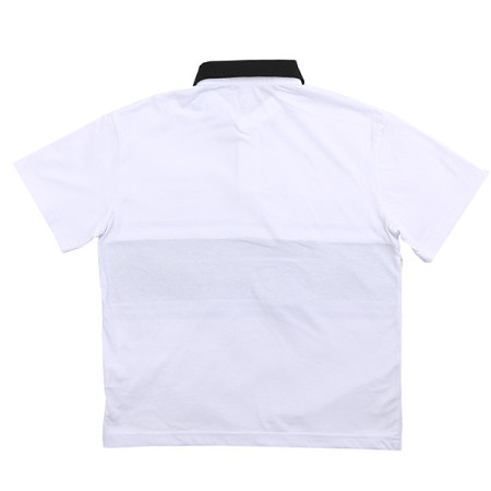 유니 4부 모노 절개 카라 반팔 티셔츠 화이트 19B5401