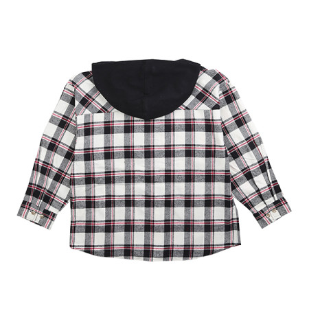 유니 오버핏 체크 후드 셔츠 19D5352