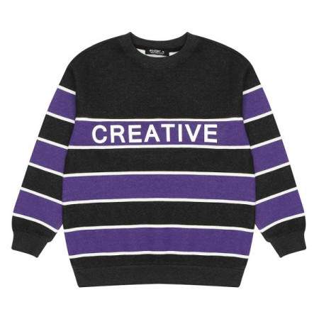 절개 배색 스트라이프 맨투맨티 19D1407