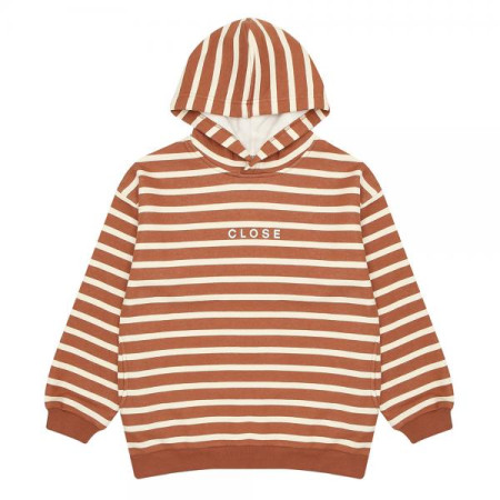 오버핏 브라운 스트라이프 후드티 19D1455