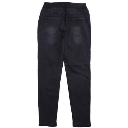 슬림핏 기모 블랙진18D0213