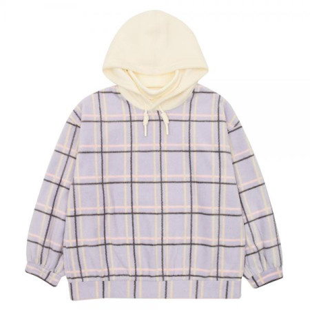 체크 폴리스 목폴라 후드티20D1458