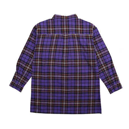 바이올렛 체크 롱 셔츠  19D5353