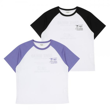 4부 캐릭터 배색 래글런 티  21B0451