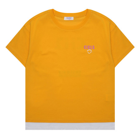 레이어드 컬러 레터링 티셔츠 21B3474